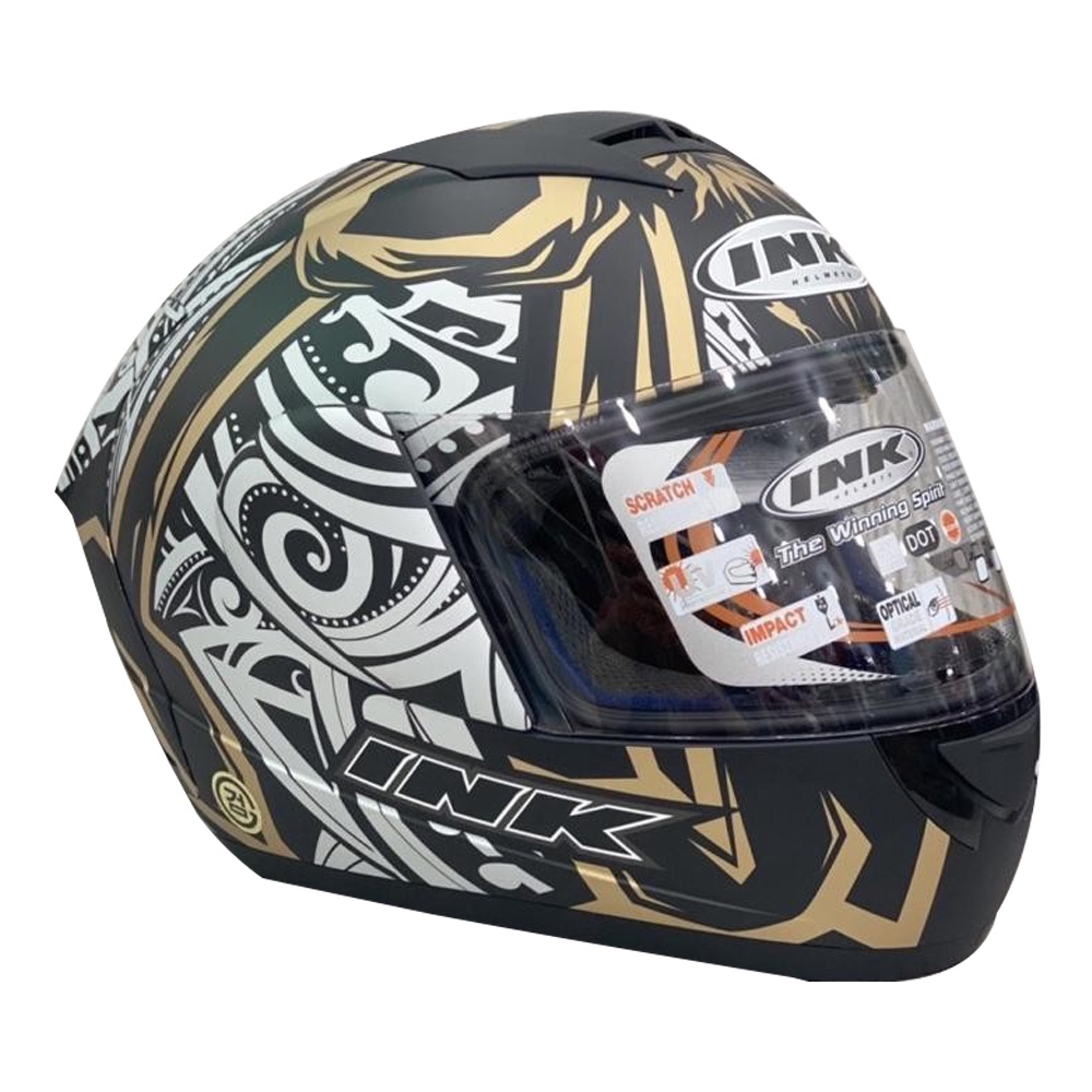 HELM INK CL MAX #8 - MATT BLACK/GOLD