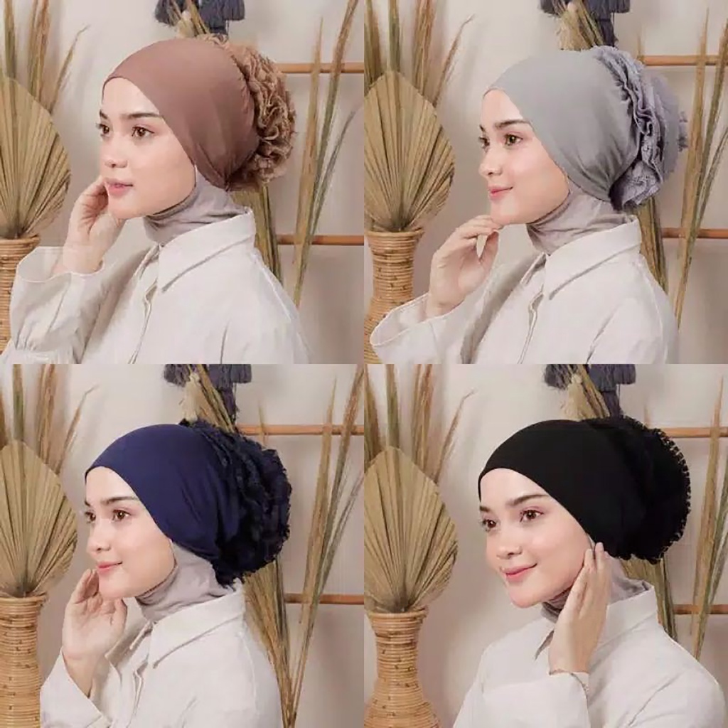 CIPUT TURKI dengan renda banyak / INNER TURKEY untuk HIJAB  JILBAB daleman kerudung Hand made berkualitas bisa GROSIR