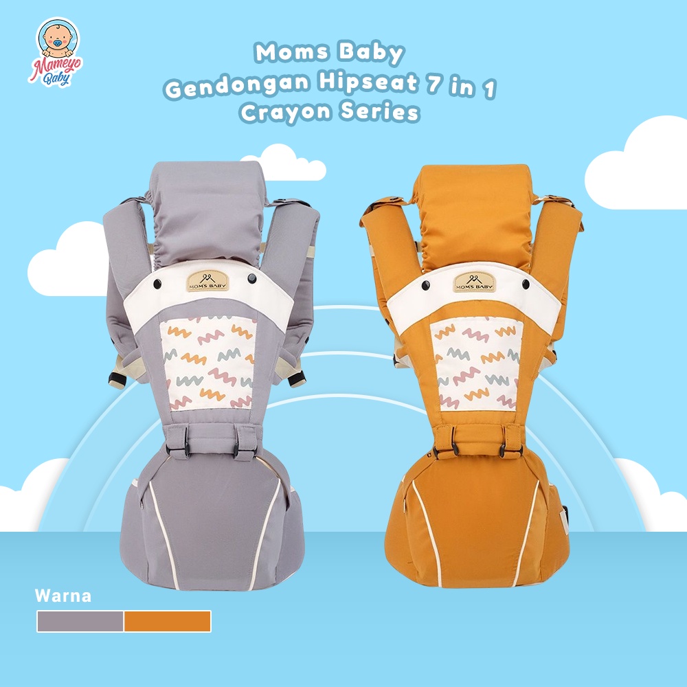 Gendongan Hipseat 7 in 1 Crayon Series -Moms Baby- MBG2035