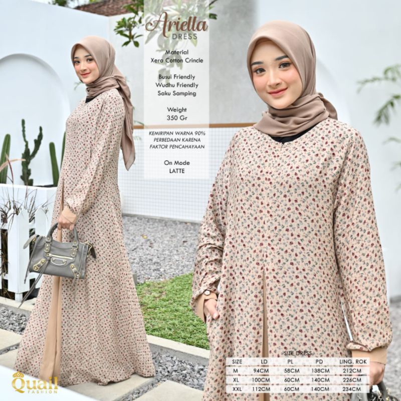gamis terbaru branded ariella dress ori quail