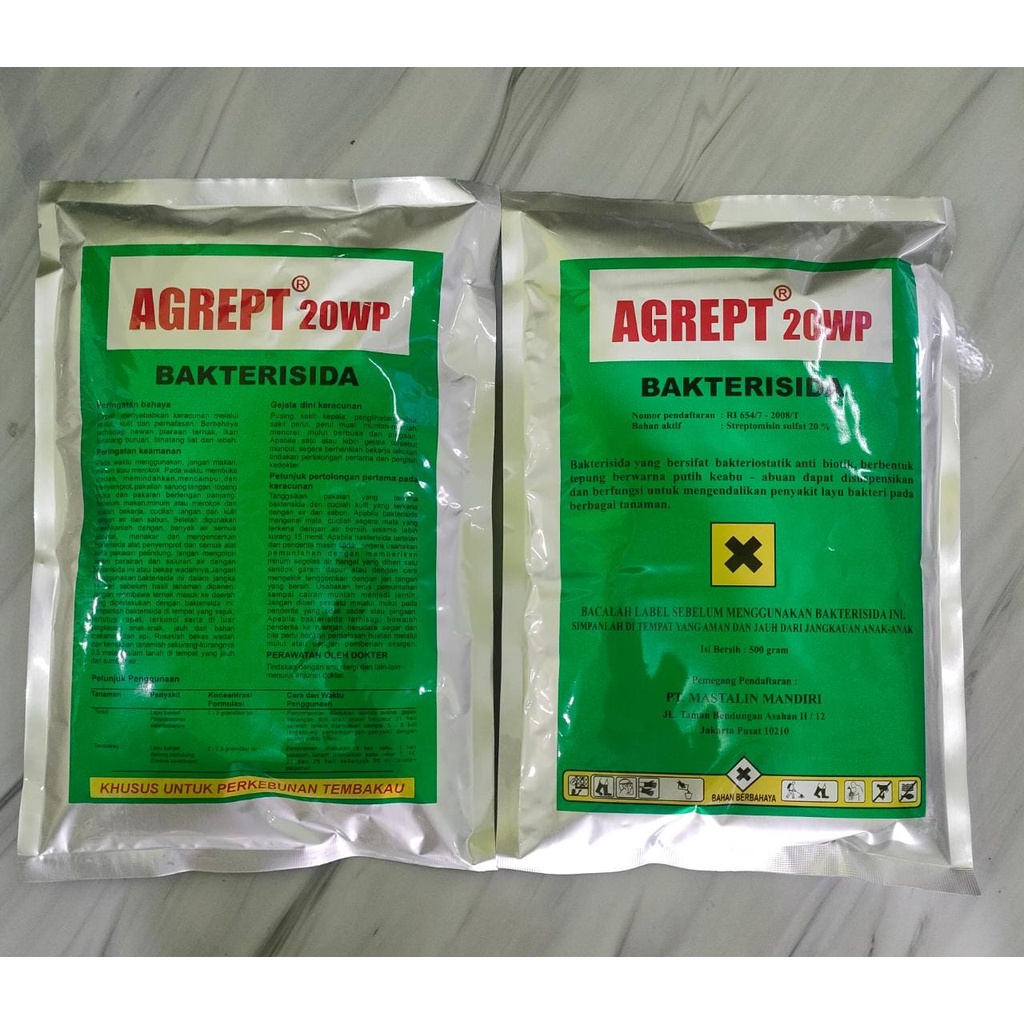 Agrept 20 wp Bakterisida anti jamur (bakterisida sistemik) 500 gram