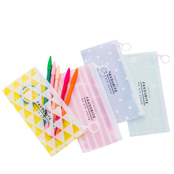 Tempat Pensil Pulpen Transparan Ziplock Karakter Serbaguna Pouch Zip Lock Kosmetik Zipper Pencil Case - MKM