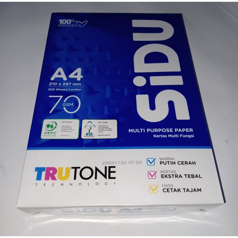

Kertas HVS Sidu A4 70 Gsm | Kertas Print Fotocopy | Kertas Multifungsi