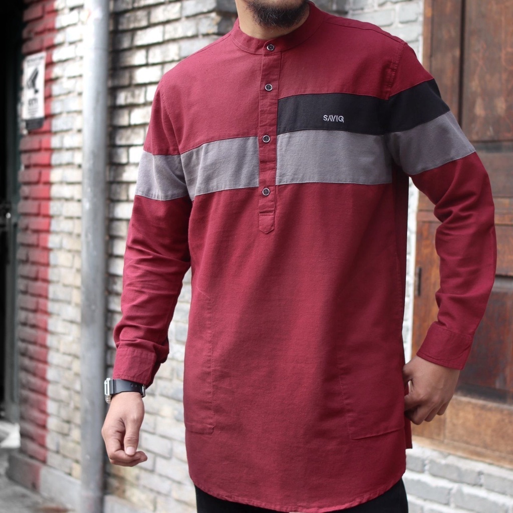 KOKO KURTA  BAJU SHALAT PRIA WARNA HITAM ARMY MOCCA MAROON UKURAN M L XL
