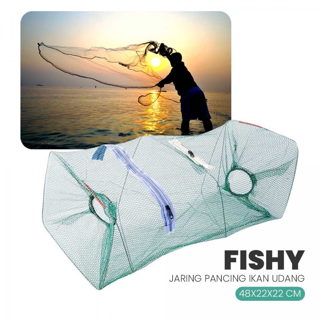 FishY Jaring Pancing Ikan Udang Fishing Net 48x22x22 cm