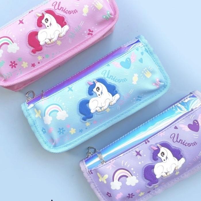 

Pensil Case Tempat Pensil Kotak Pensil Anak Unicorn Kuda Pony Hologram Lucu Kartun