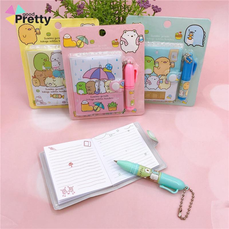 Kartun Kreatif  Notebook Portabel Mini  Dengan Set Bolpoin - PD