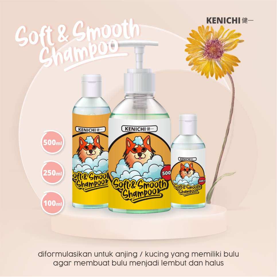 SHAMPOO ANJING SOFT &amp; SMOOTH KENICHI SHAMPO kucing halus anti jamur sampo hewan