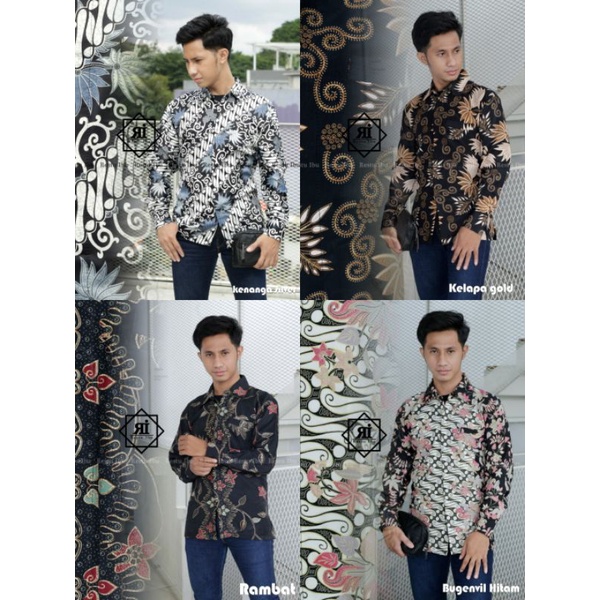 kemaja batik tangan panjang - baju kemeja -  pakaian pria - set batik couple kekinian - batik modern