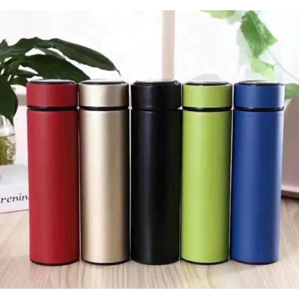 Termos Air Panas 500ml Polos stainless Tahan 24 Jam-Smart Tumbler Thermos Air Panas Mini stenlis 500ml Vaccum Termos Viral Kekinian Model Polos Tahan Air Panas Dan Dingin Stenlis Awet Kuat Tahan Lama