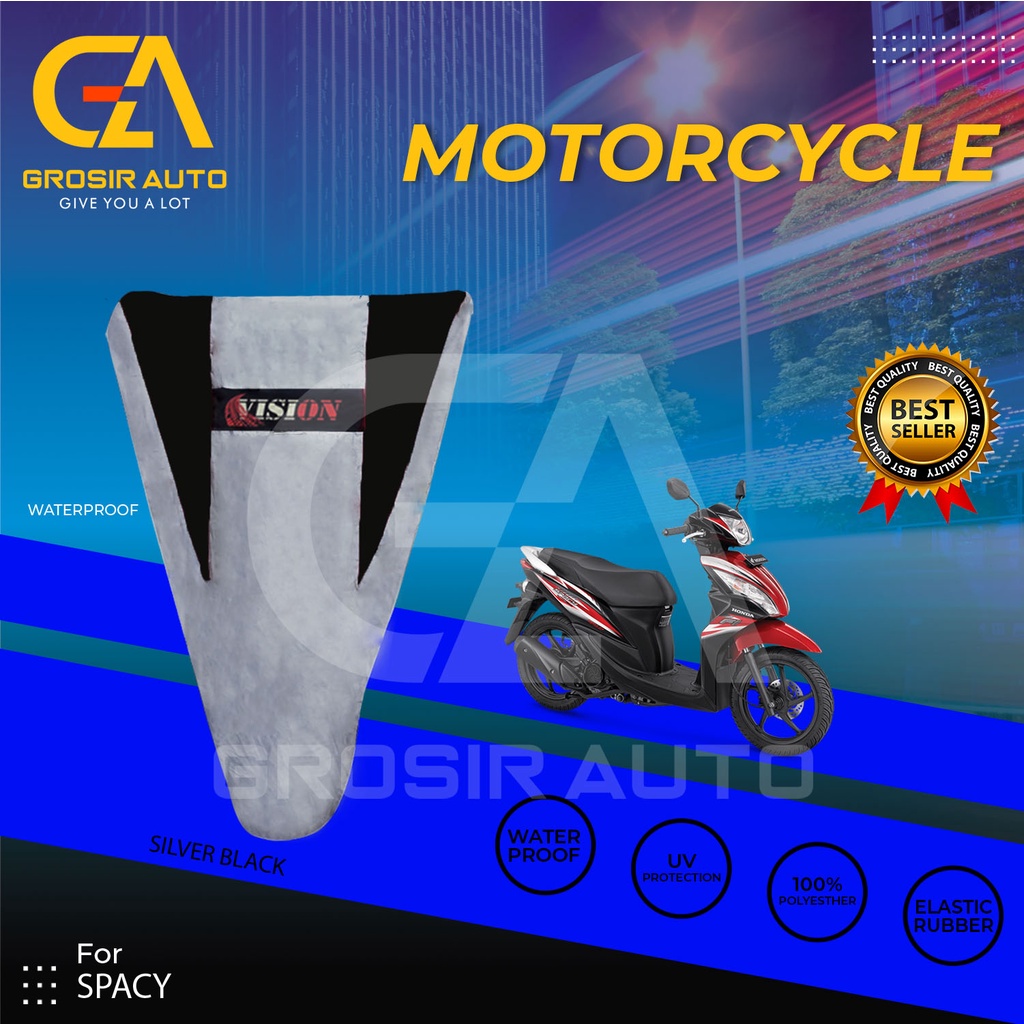 Cover Motor / Selimut Pelindung  Sarung Motor / Penutup Motor Spacy Vision Silver Hitam Waterproof