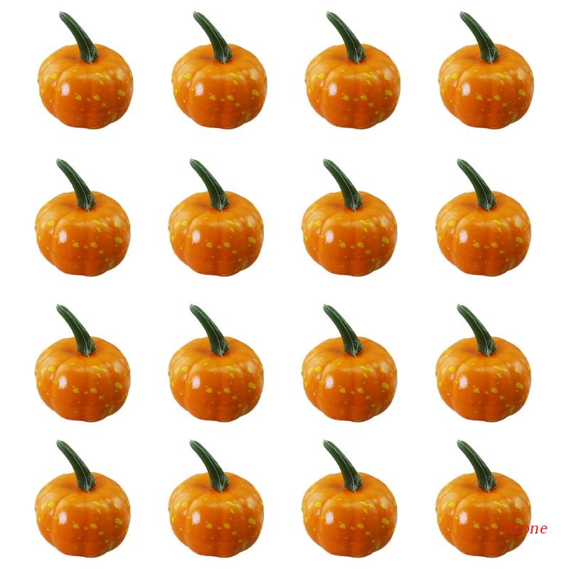 16pcs Labu Mini Buatan Untuk Halloween Thanksgiving