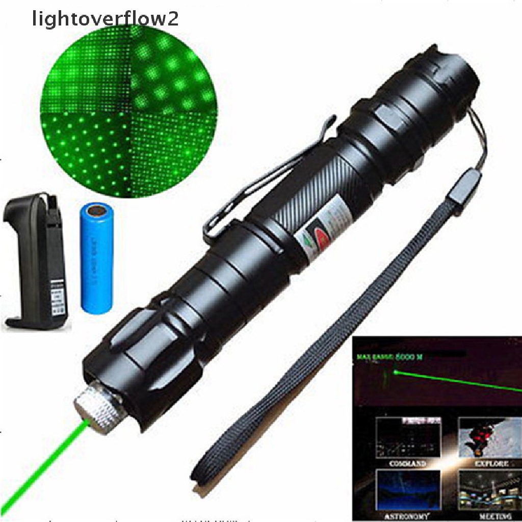 (lightoverflow2) Senter Pointer Militer Super Kuat High Power Jangkauan 10 Mil