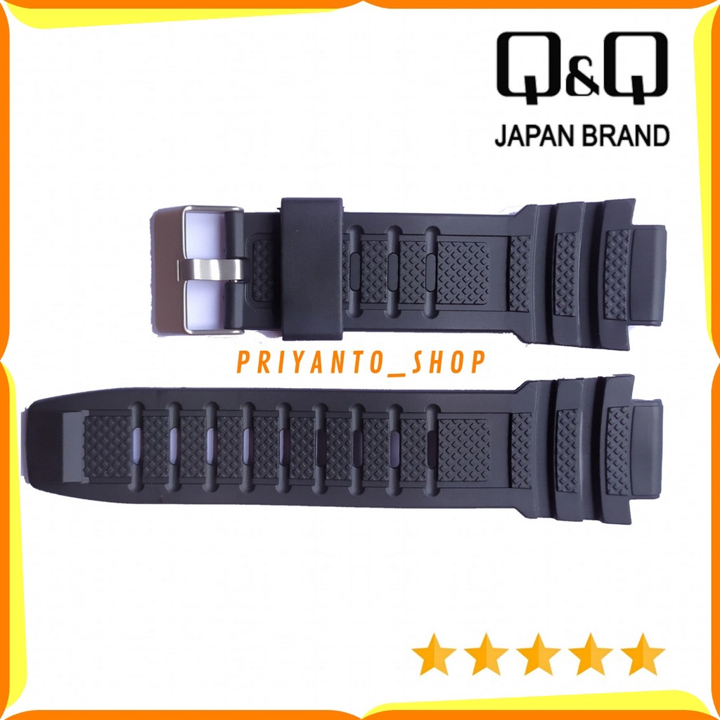 STRAP TALI JAM TANGAN QQ QNQ Q&amp;Q M133 M-133 TALI JAM RUBBER WATCH QnQ M133 HITAM