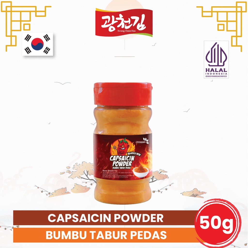 

KC. Bubuk Cabe Super Pedas / Bubuk Cabe Pedas / Cabe Bubuk / Bubuk Cabai Kering / CAPSAICIN 50G BOTOL