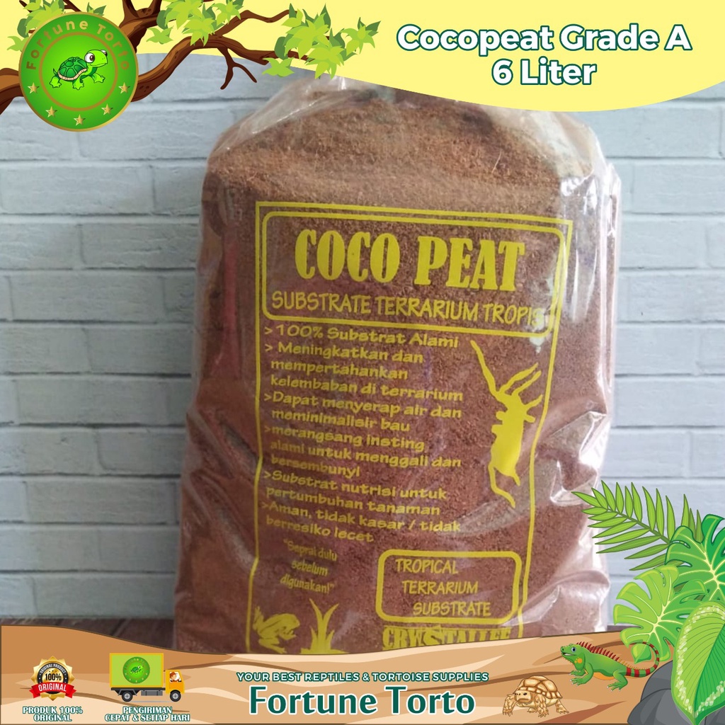 Cocopeat Halus-SUper-Grade A 7Liter - alas kandang kura - kandang reptile - Ular Iguana aldabra sulc