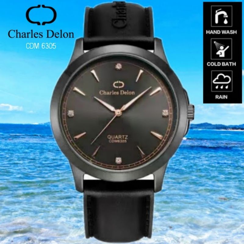 jam tangan pria charles delon original tahan air CDM6305