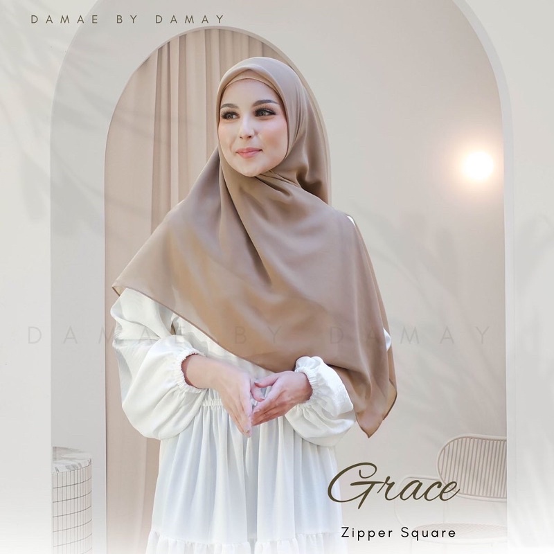 grace zipper square/square instant zipper/square resleting/kerudung segiempat resleting/yumna zipper