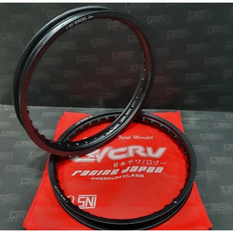 Velg velek pelek veleg lingkar aloy alloy crv ori japan hitam 17 160 18 185 kulit jeruk doff