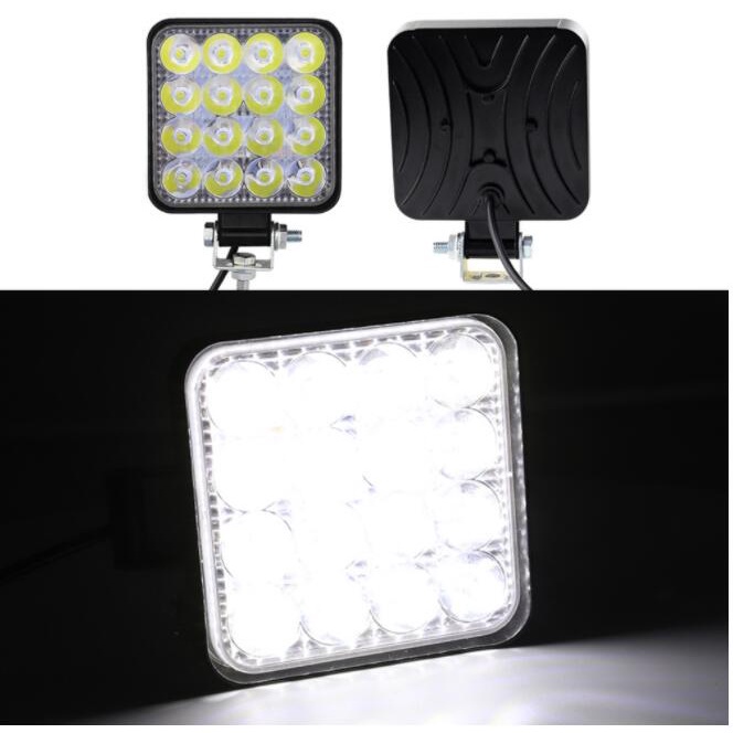 2pcs lampu tembak motor mobil truk Sorot LED Worklight 16Mata 48Watt 12V-24v