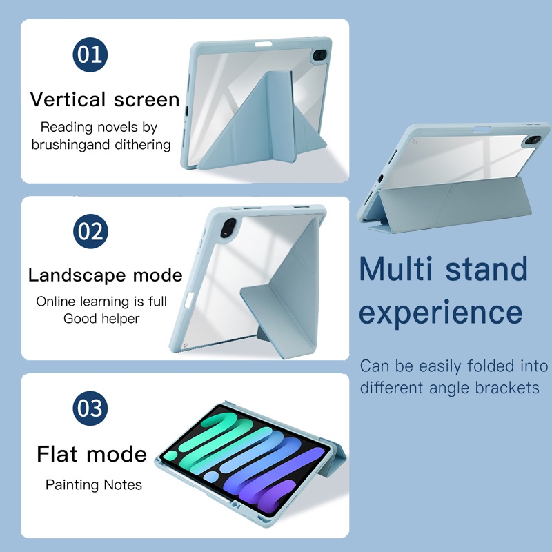 Casing Untuk Oppo Pad 11.0&quot; OPD2101 2022fashion Tablet Cover Pelindung High End Akrilik Bening Y-Bracket Transformers Flip Stand Case