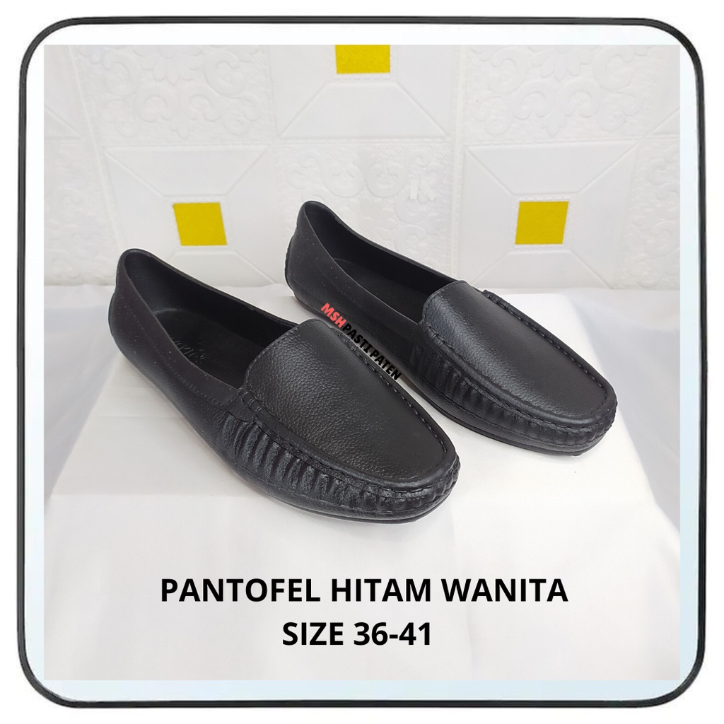 Sepatu pantofel hitam wanita Sepatu formal wanita Sepatu kerja nyaman