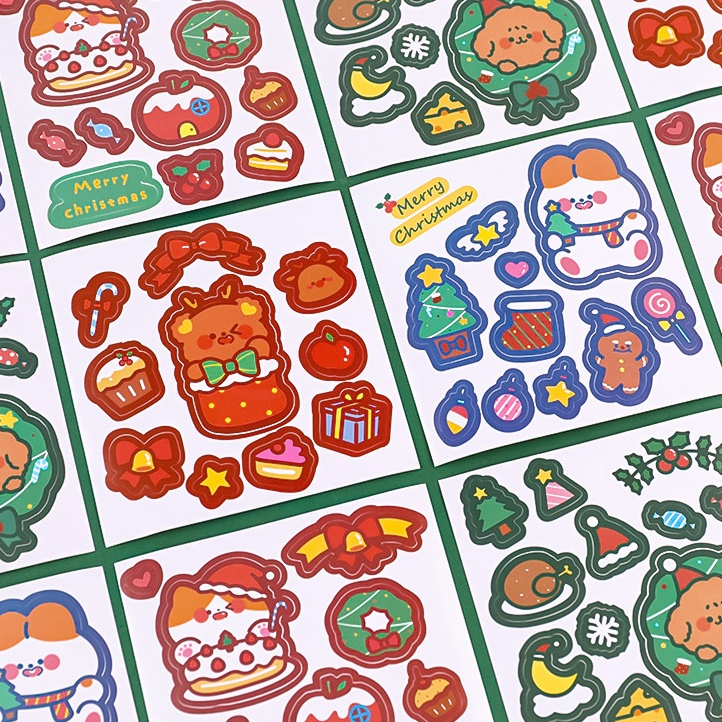 Stiker Motif Santa Claus / Snowman / Pohon Natal / Tahun Baru Untuk Dekorasi Notebook / Planner