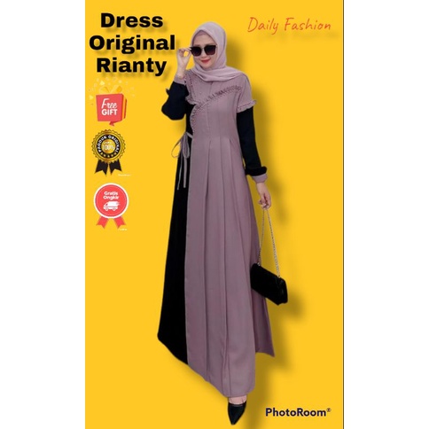 ARUMI DRESS PESTA ABAYA ORIGINAL RIANTY BAHAN MADAM SEXY FULL PAYET PREMIUM ELEGAN