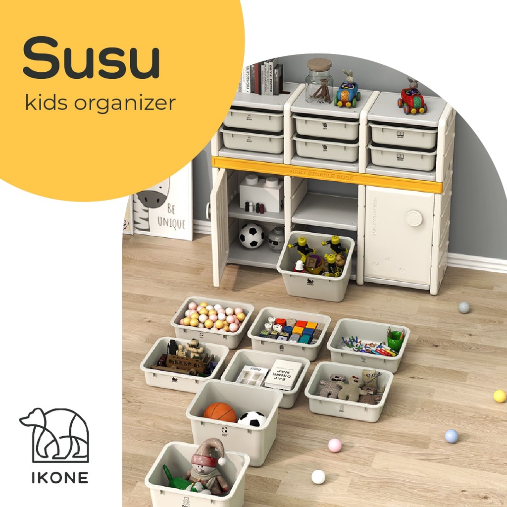 【IKONE】SUSU Rak Kabinet Anak Kecil Kotak Penyimpanan Organizer kamar Anak Rak Organizer Mainan Anak Kids Car Organizer Rak Penyimpanan Mainan Barang Anak Kecil Organizer Rak Cabinet Kamar