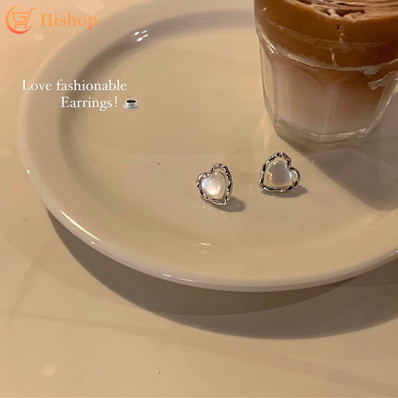 Anting Stud Bentuk Hati Warna Silver Untuk Wanita