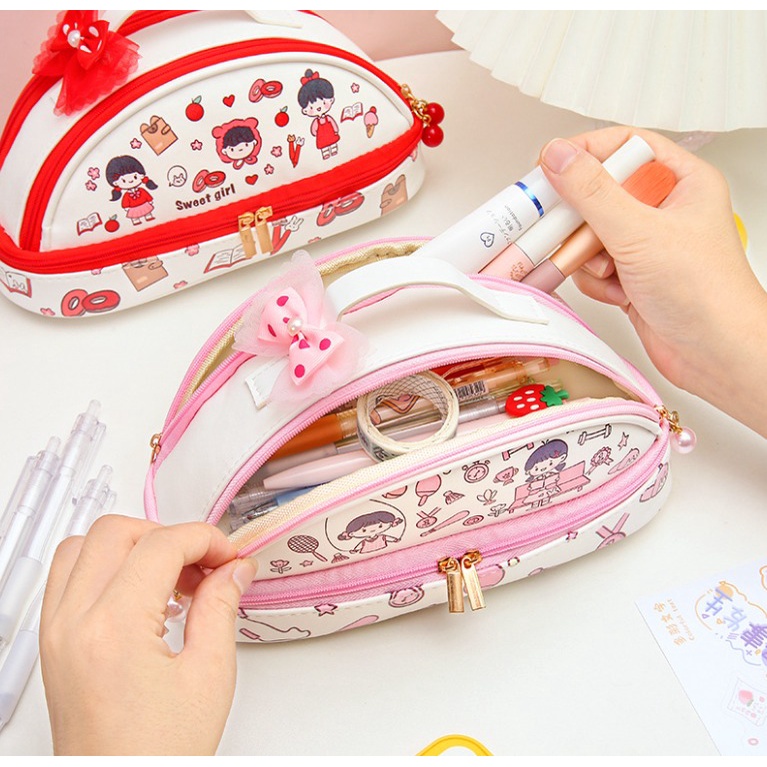 Tempat Kotak Pensil Karakter Lucu Pencil Case Large Capacity CS09