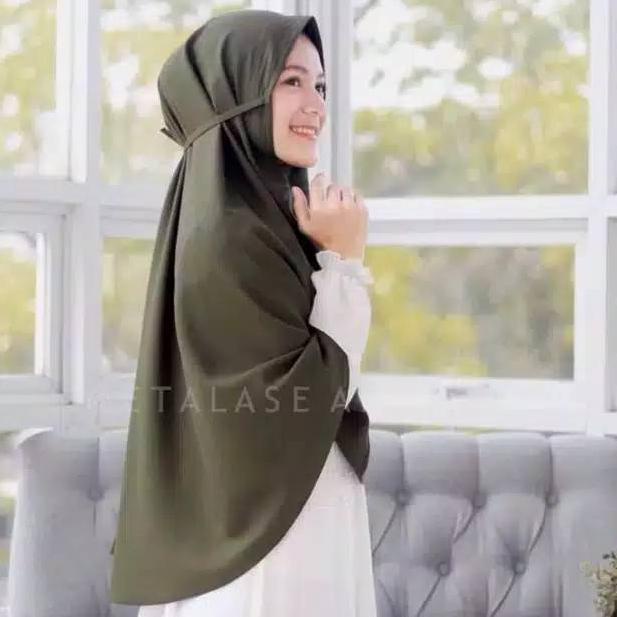 {NG.18Oc22м} Jilbab instan syiria tali Khimar jumbo / bergo Maryam jumbo non pet