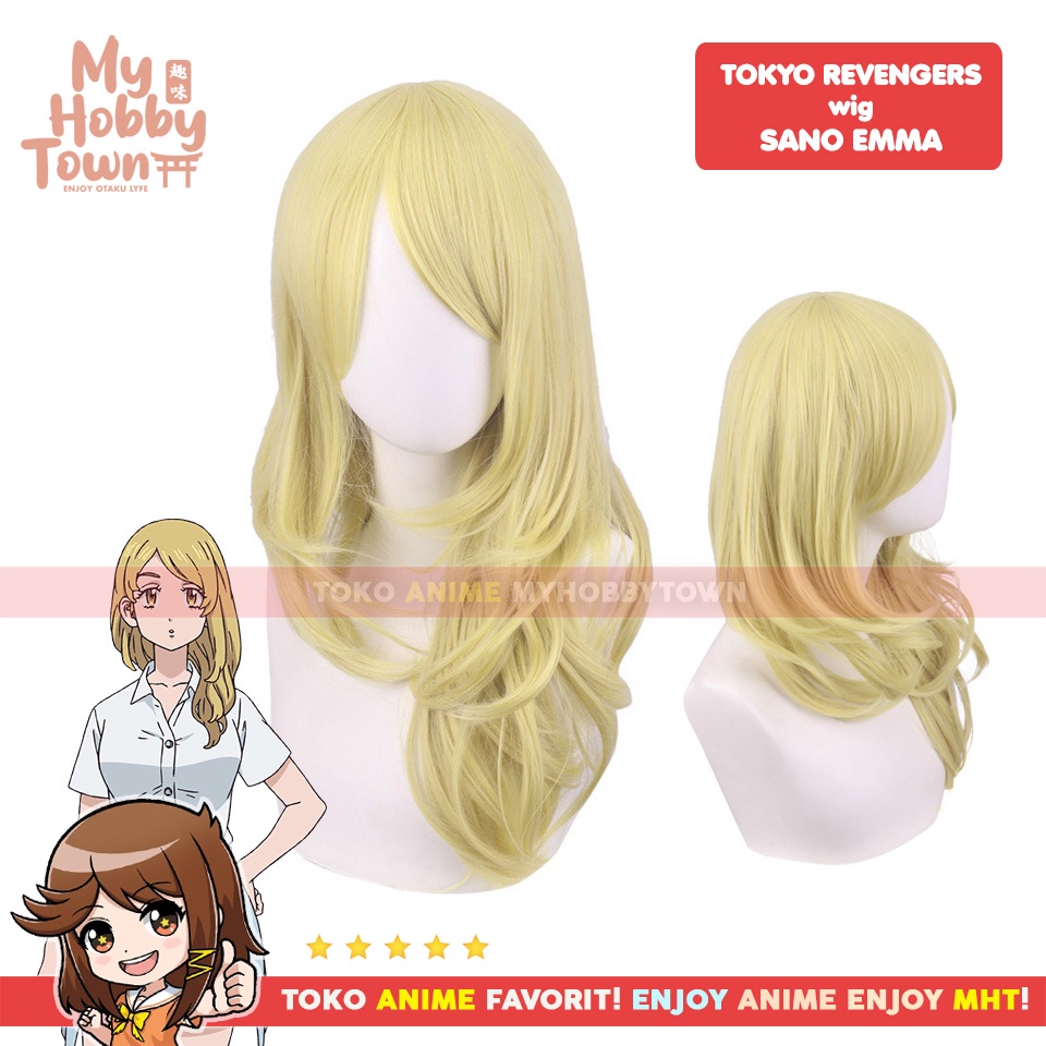 Wig Cosplay Anime Tokyo Revengers : Sano Emma Rambut Palsu