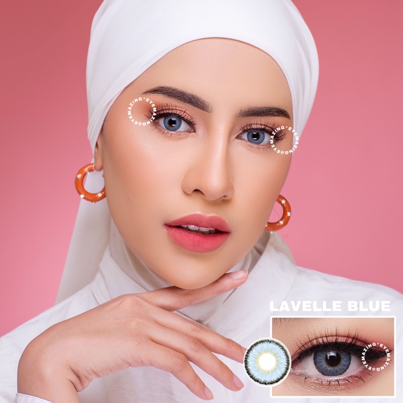 EYEMAZING Softlens - LAVELLE Blue / Biru Normal Minus Beda Minus