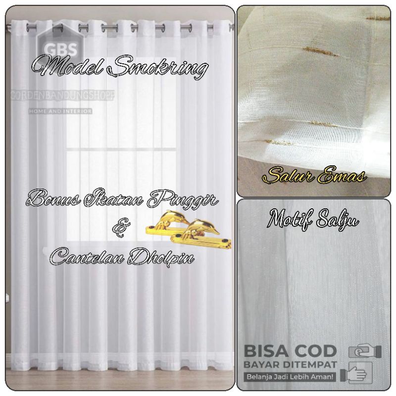 Gorden Jendela / Tirai Jendela / Korden Jendela Vitrase Polos Tile