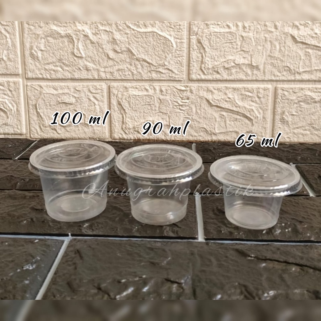 Cup jelly / cup puding plastik uk 65 ml , 90 ml , 100 ml