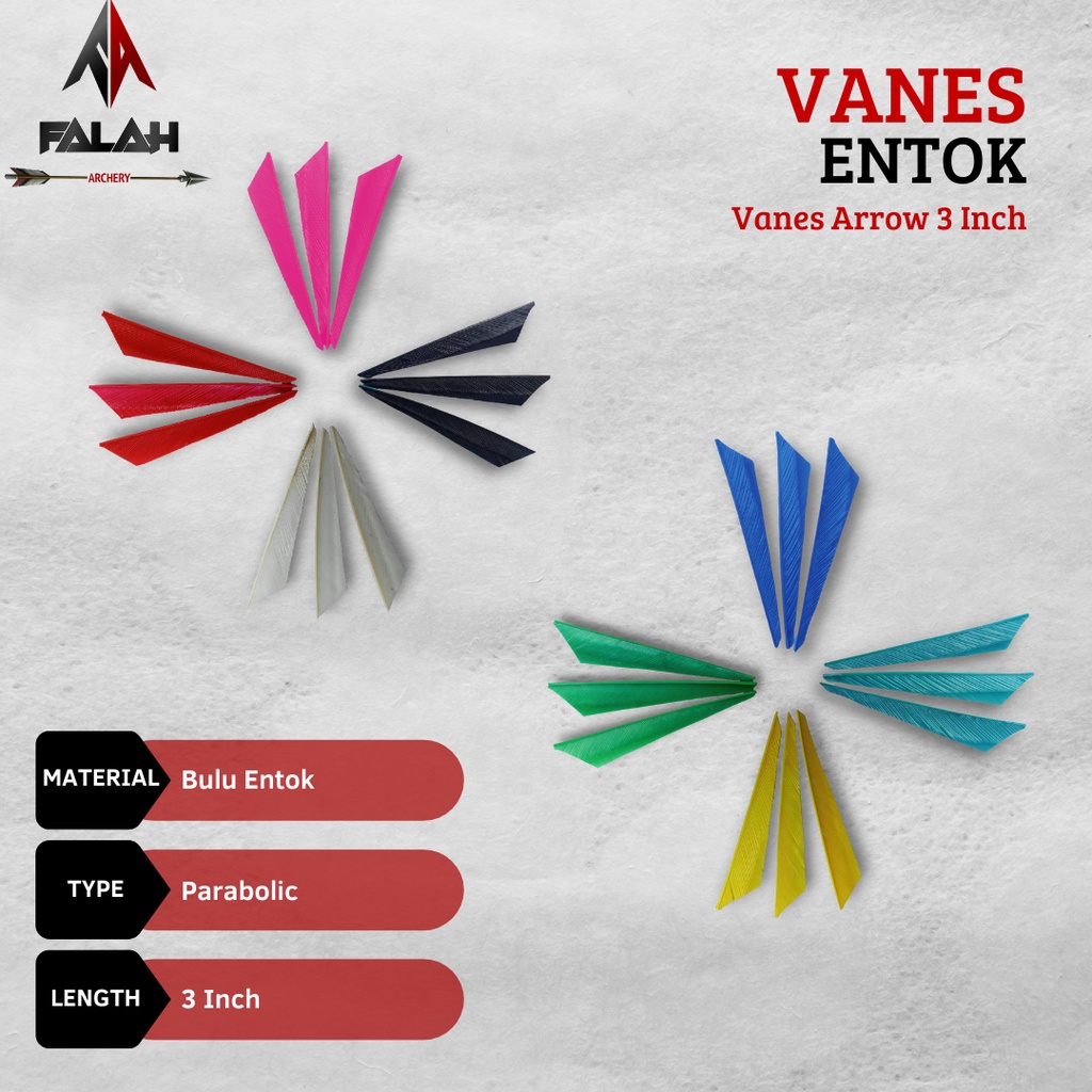 Vanes Bulu Entok Lokal 3" / Vanes Entok Razor 3" / Archery