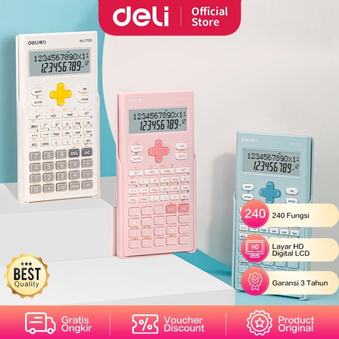 

Deli Scientific Calculator/ Kalkulator Ilmiah 12 Digit 240 Fungsi 1700