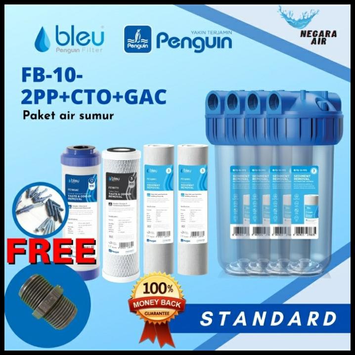 Jual Sale!!! Paket Filter Air Penguin Sumur/Pdam Fb 10" Standart 2Pp
