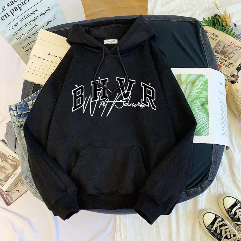 Jaket sweater hoodie hodie hoddie wanita BHVR oversize korean style murah distro hitam cewek korea premium oversized hoodie jumper tebal original jumbo xxl xxxl big size