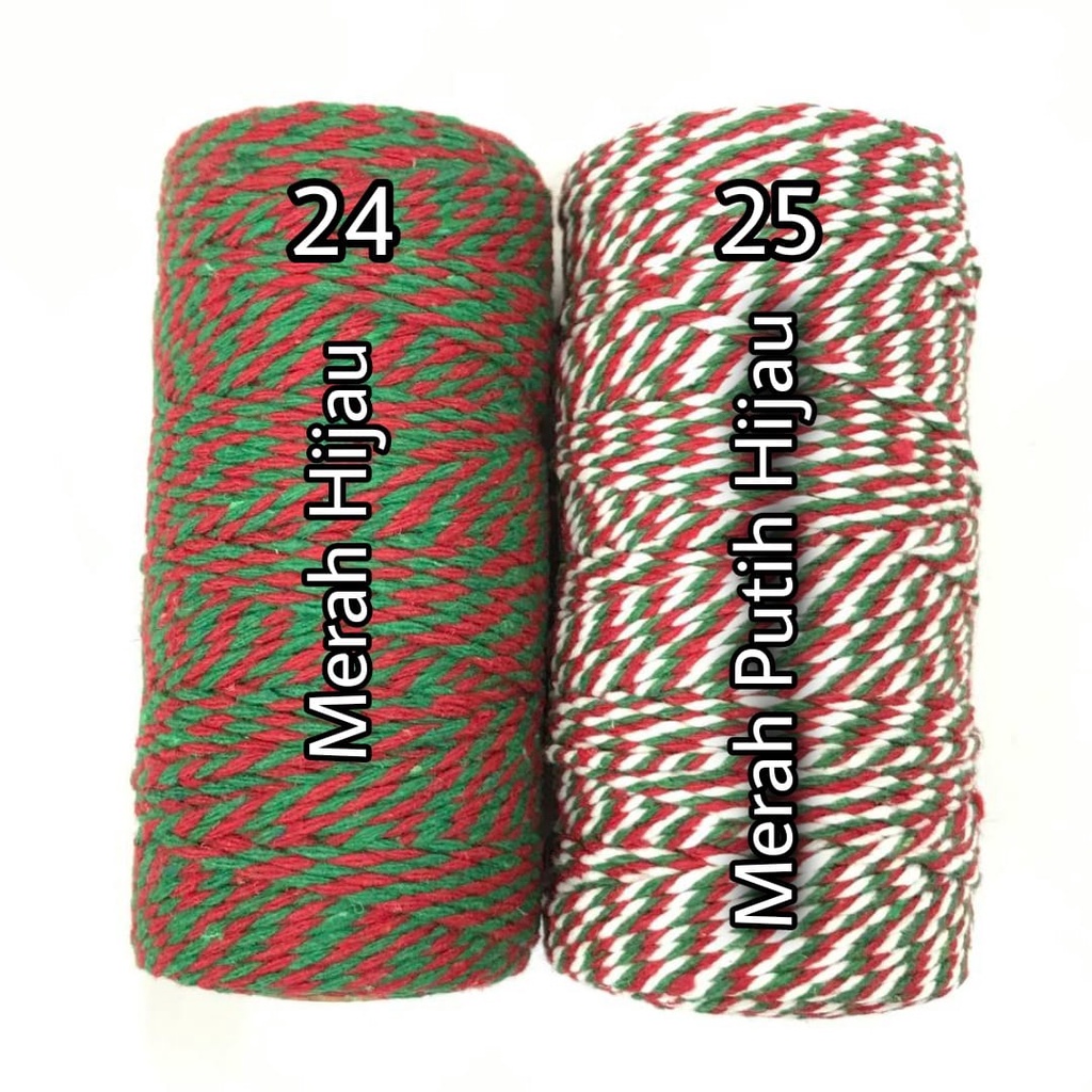 100 METER - BAKERS TWINE  2 MM | BENANG IKAT KATUN | BENANG HIAS | TALI WARNA | COTTON