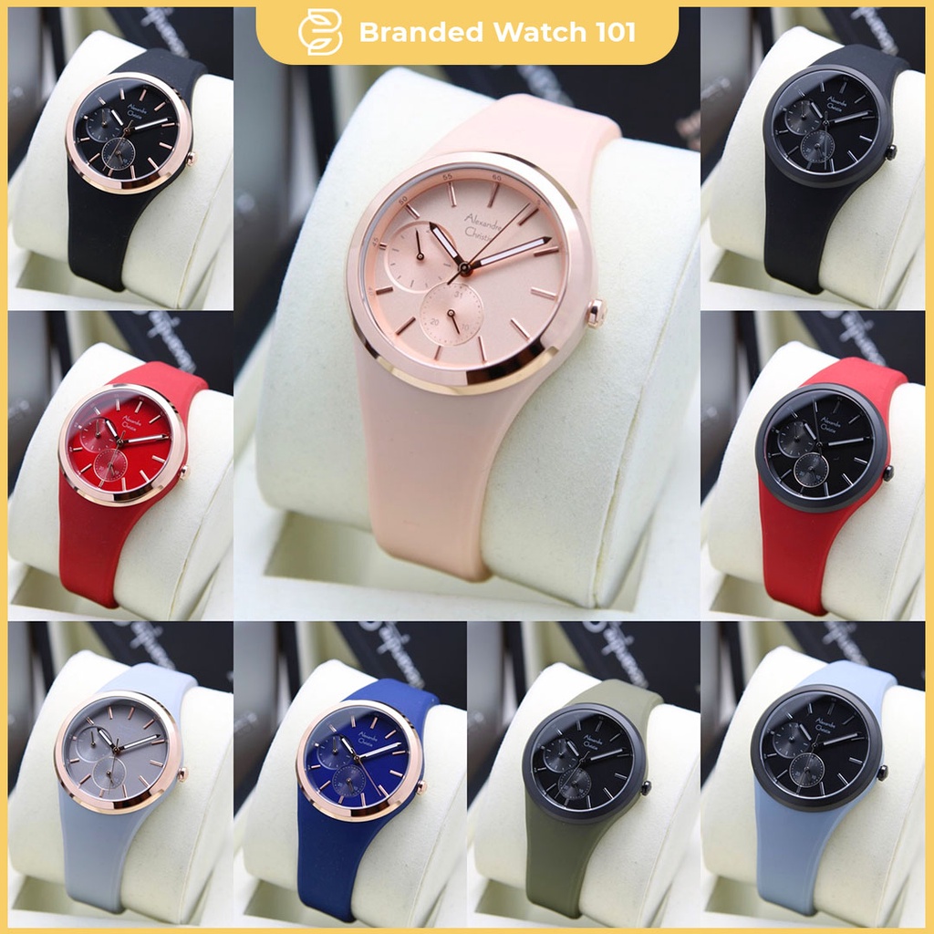 ORIGINAL Jam Tangan Wanita Alexandre Christie AC 2663 / AC2663 / 2663 Garansi Resmi 1 Tahun, Rubber