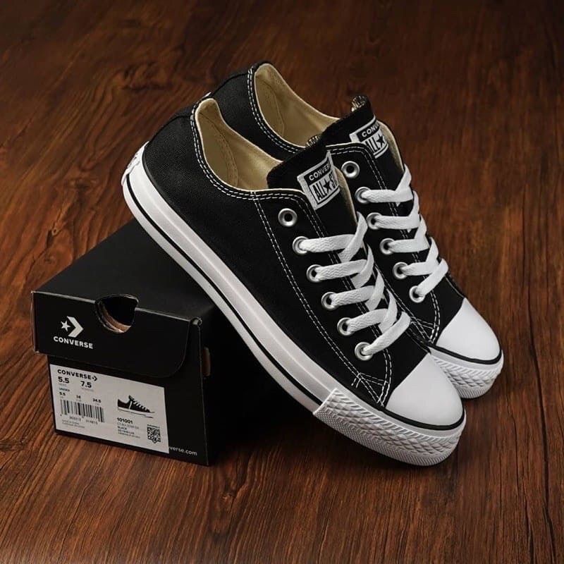sepatu converse all star s70 chuck thailor anak sekolah size 31-43 pria wanita pendek hitam putih hitam polos trend fashion terbaru