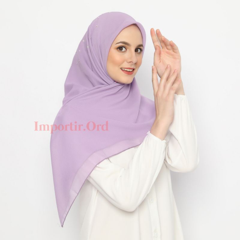 Hijab Segiempat Payet Swarovski Kerudung Swarovski Premium