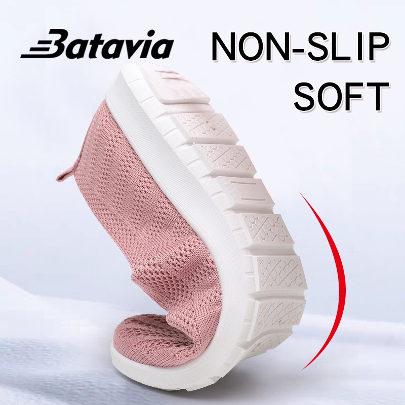 Batavia 2023 Baru Sepatu Rajut Flat Terbang Tenunan Sepatu Wanita Bertumit Rendah Nyaman Sepatu Kerja Slip-On Sepatu Bernapas dan Ringan  A162