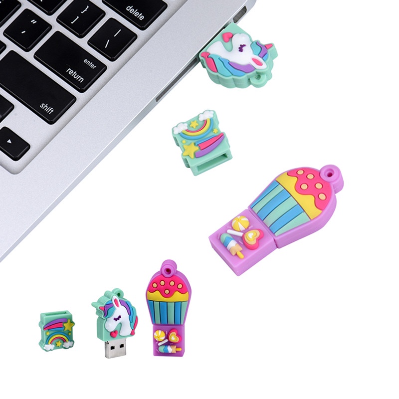 Flash Disk USB 2.0 Kapasitas 1TB Bentuk Kartun Unicorn