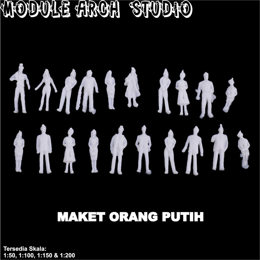 Maket Orang Putih - Miniatur Orang Monokrom - Figure Orang