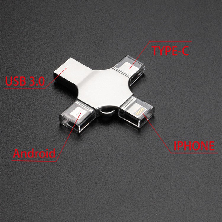 Flash drive 4in1 usb Tipe c otg 32gb 64gb 128gb 256gb 512gb 1tb Multifungsi