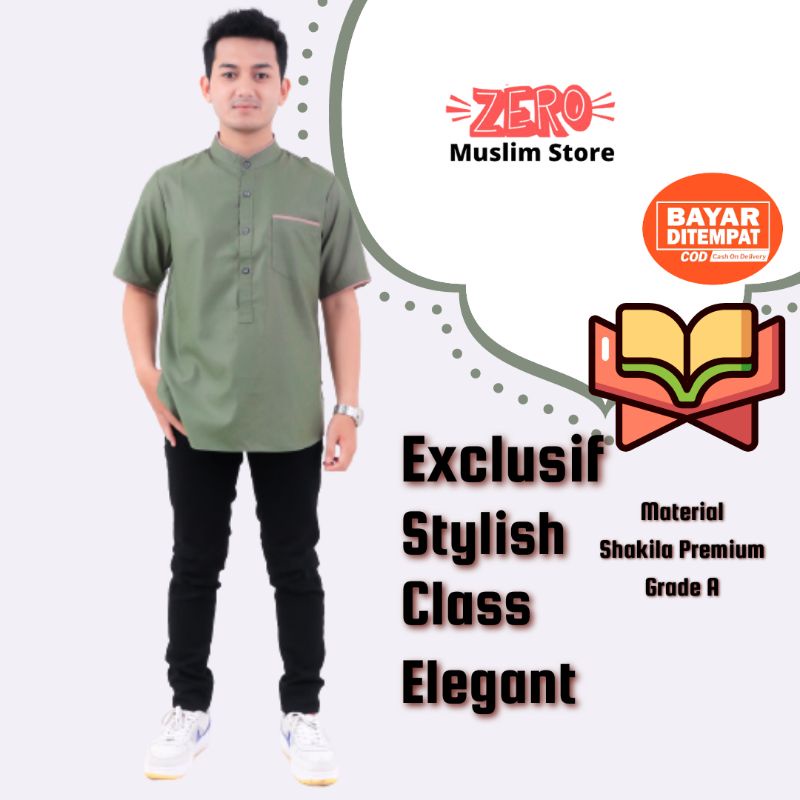 ZERO Baju Koko Pria Baju Muslim Pria Baju Koko Dewasa Baju Koko Pria Lengan Pendek Koko Dewasa Kurta