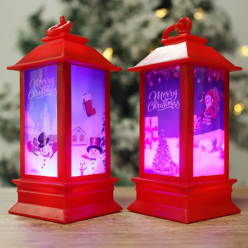 Lampu Lentera Gantung LED Motif Santa Claus Snowman Untuk Dekorasi Pesta Natal